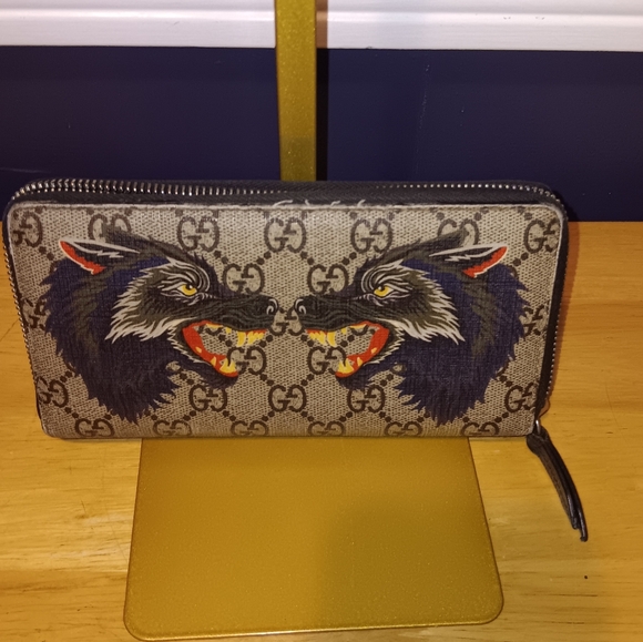 Gucci GG Monogram Wolf Zippy Wallet - Picture 1 of 5